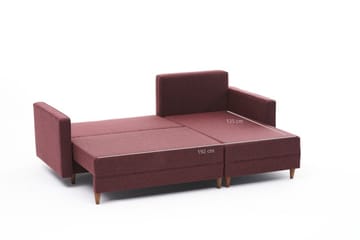 Aydama Bäddsoffa m. Divan 4-sits 192x135 - Röd - Products - Möbler - Soffa - Bäddsoffa - Bäddsoffa divan