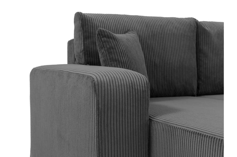 Barile Bäddsoffa med Divan 3-sits i Plysch - Grå - Products - Möbler - Soffa - Bäddsoffa - Bäddsoffa divan