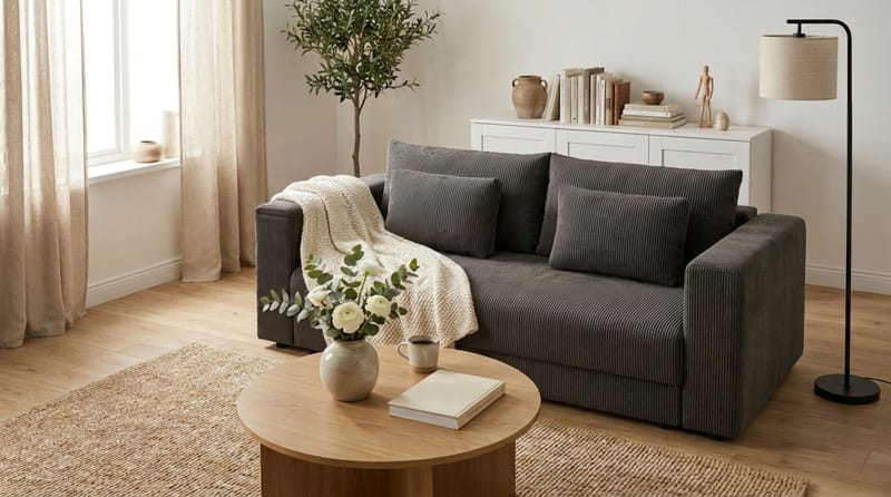 Bergen Extra djup 3-sits Bäddsoffa med Bäddmadrass i Polyesterskum och Tvättbar klädsel - Mörkgrå - Products - Möbler - Soffa - Bäddsoffa - 3 sits bäddsoffa