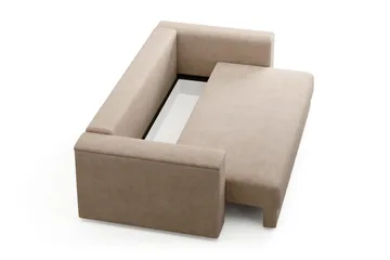 Bergen Extra djup 3-sits Bäddsoffa med Bäddmadrass i Polyesterskum och Tvättbar klädsel - Brun Tyg - Products - Möbler - Soffa - Bäddsoffa - 3 sits bäddsoffa