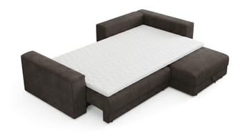 Bergen Extra djup 3-sits Bäddsoffa med Divan och Bäddmadrass i Polyesterskum och Tvättbar klädsel - Mörkgrå - Products - Möbler - Soffa - Bäddsoffa - Bäddsoffa divan