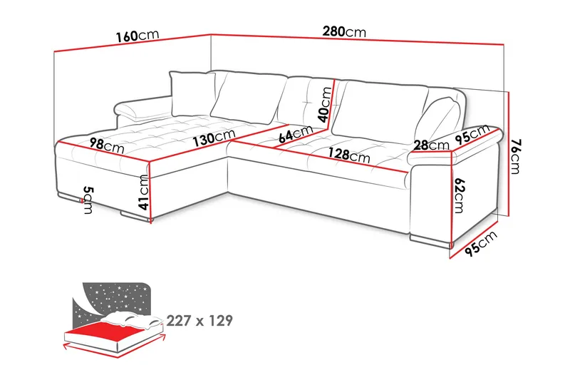 Camior Bäddsoffa m. Divan 3-sits - Beige - Products - Möbler - Soffa - Bäddsoffa - Bäddsoffa divan