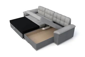 Camior Divanbäddsoffa 4-sits Vänster Konstläder - Beige/Brun - Products - Möbler - Soffa - Bäddsoffa - Bäddsoffa längsbäddad