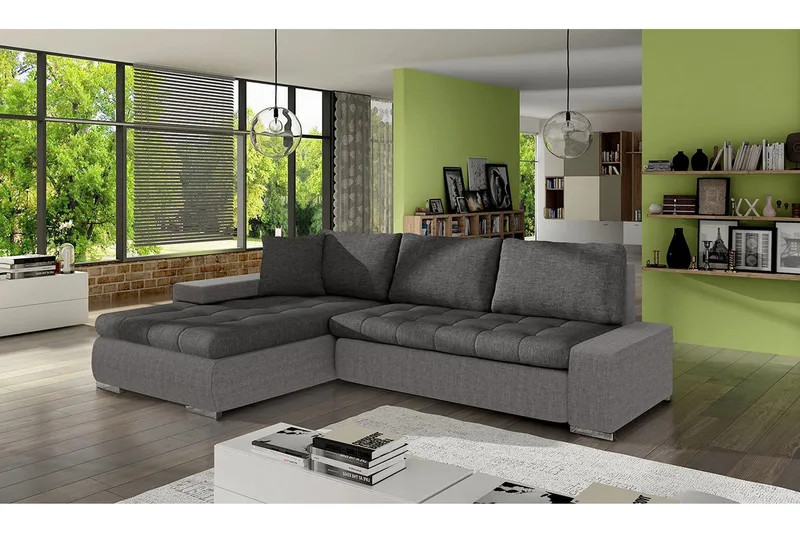 Cerys Divanbäddsoffa 265x185x85 cm Universal - Grå - Products - Möbler - Soffa - Bäddsoffa - Bäddsoffa divan