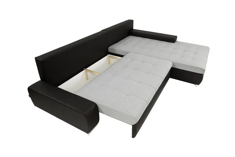 Cerys Hörnsoffa Universal - Svart/Grå - Products - Möbler - Soffa - Bäddsoffa - Bäddsoffa divan