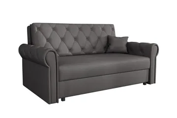 Denegal 2-sits liten bäddsoffa i Plysch - Grå - Products - Möbler - Soffa - Bäddsoffa - 2 sits bäddsoffa