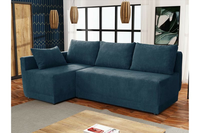 Denegal 3-sits Hörnbäddsoffa Dark blue - Products - Möbler - Soffa - Bäddsoffa - Hörnbäddsoffa