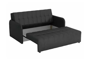 Denegal liten 3-sits Bäddsoffa Framåtbäddad i Plysch - Mörkgrå - Products - Möbler - Soffa - Bäddsoffa - 3 sits bäddsoffa