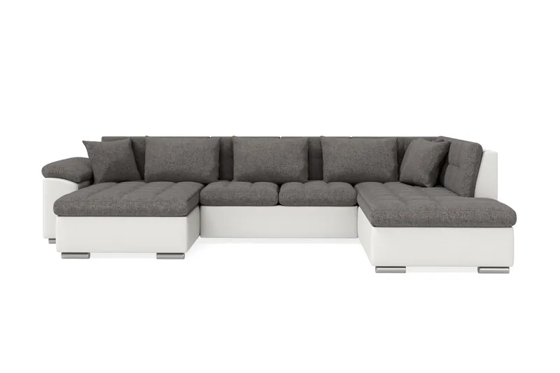 Dynir Hörnbäddsoffa Divan med Förvaring Vänster, Ljusgrå/Vit