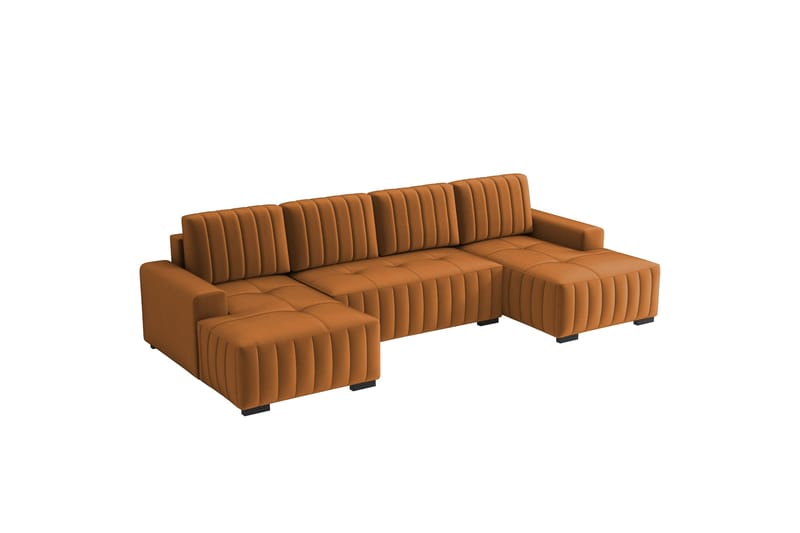 Esher Bäddsoffa Dubbeldivan 4-sits i Plysch, Orange