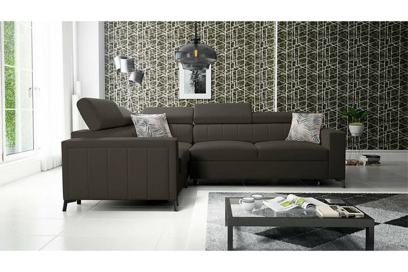 Galbally 3-sits Hörnbäddsoffa Dark brown - Products - Möbler - Soffa - Bäddsoffa - Hörnbäddsoffa