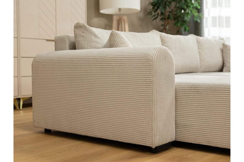 Handda Bäddsoffa med Divan 3-sits i Bouclé - Rosa - Products - Möbler - Soffa - Bäddsoffa - Bäddsoffa divan