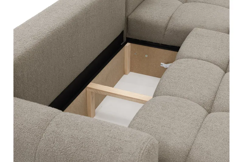 Handu Bäddsoffa med Divan 3-sits i Bouclé - Mörkgrå - Products - Möbler - Soffa - Bäddsoffa - Bäddsoffa divan