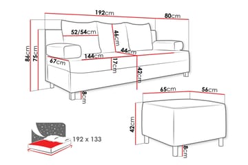 Kintore 2-sits Bäddsoffa beige - Products - Möbler - Soffa - Bäddsoffa - Bäddsoffa längsbäddad