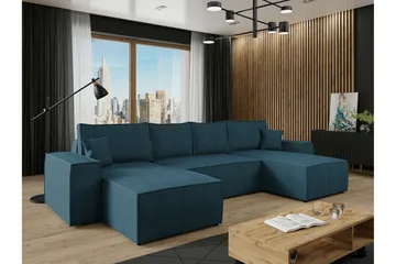 Knocklong 4-sits Hörnbäddsoffa - Blå - Products - Möbler - Soffa - Bäddsoffa - Hörnbäddsoffa