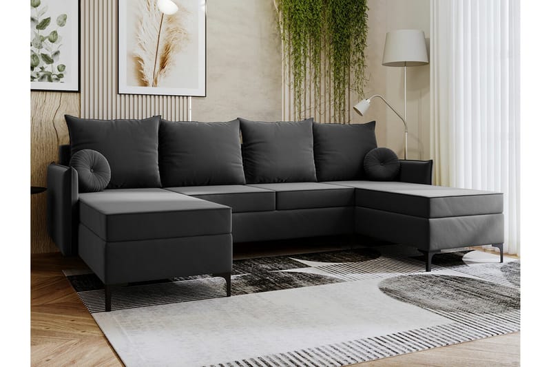 Knocklong 4-sits Hörnbäddsoffa - Mörkgrå - Products - Möbler - Soffa - Bäddsoffa - Hörnbäddsoffa