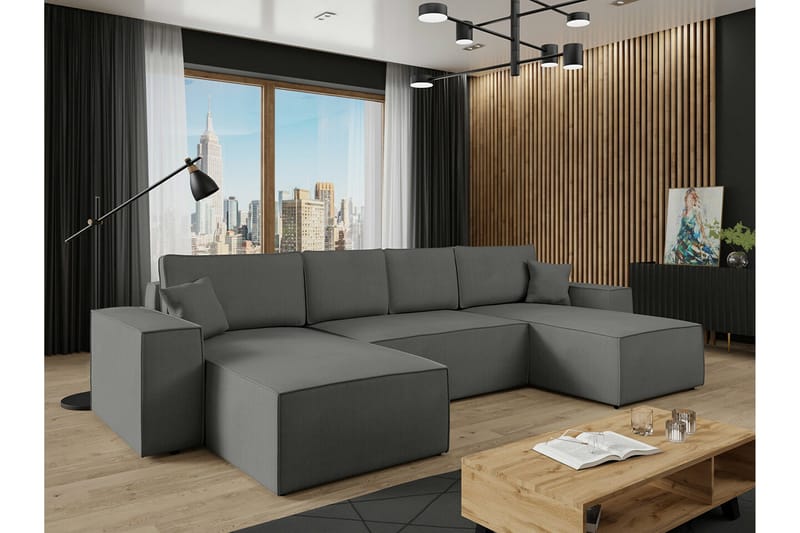 Knocklong 4-sits Hörnbäddsoffa - Mörkgrå - Products - Möbler - Soffa - Bäddsoffa - Hörnbäddsoffa