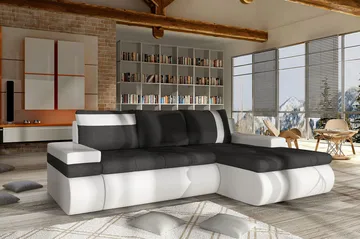 Lavona Divanbäddsoffa Mini Höger - Mörkgrå/Vit - Products - Möbler - Soffa - Bäddsoffa - Bäddsoffa längsbäddad