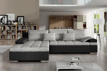Naoma Divanbäddsoffa 310x175x83 cm - Grå - Products - Möbler - Soffa - Bäddsoffa - Bäddsoffa divan
