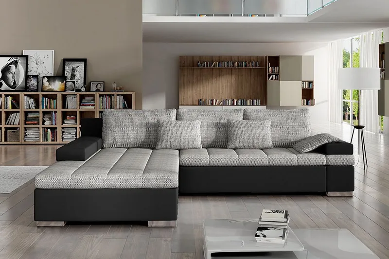 Naoma Divanbäddsoffa 310x175x83 cm - Grå - Products - Möbler - Soffa - Bäddsoffa - Bäddsoffa divan