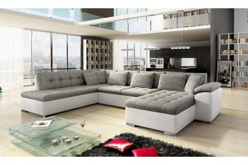 Niko U-Bäddsoffa 350x205x76 cm Divan Höger - Beige/Grå/Vit - Products - Möbler - Soffa - Bäddsoffa - Bäddsoffa längsbäddad