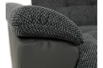 Niko U-Bäddsoffa 350x205x76 cm Divan Höger - Grå/Svart - Products - Möbler - Soffa - Bäddsoffa - Bäddsoffa längsbäddad