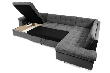 Niko U-Bäddsoffa 350x205x76 cm Divan Vänster - Vit/Grå - Products - Möbler - Soffa - Bäddsoffa - Bäddsoffa divan