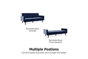 Nola 3-sits Bäddsoffa Sammet/Blå - Dorel Home - Products - Möbler - Soffa - Bäddsoffa - 3 sits bäddsoffa