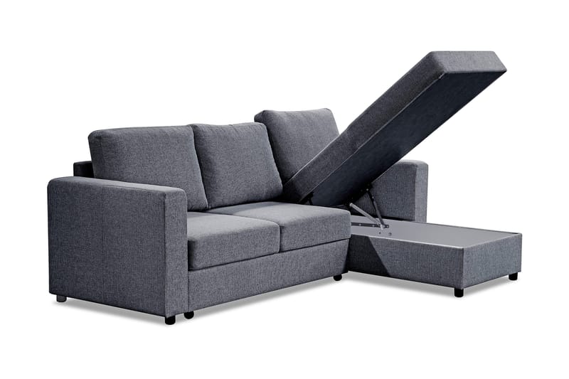 Paris Bäddsoffa 3-sits med Divan Vändbar - Grå - Products - Möbler - Soffa - Bäddsoffa - Bäddsoffa divan
