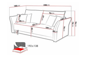 Staffin 3-sits Bäddsoffa Yellow - Products - Möbler - Soffa - Bäddsoffa - 3 sits bäddsoffa