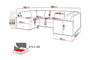 Staffin 4-sits Hörnbäddsoffa Light grey/Dark grey - Products - Möbler - Soffa - Bäddsoffa - Hörnbäddsoffa