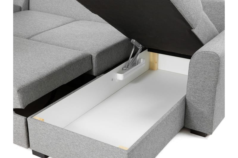 Taberk Bäddsoffa med Divan och Schäslong 4-sits - Grå - Products - Möbler - Soffa - Bäddsoffa - Bäddsoffa divan
