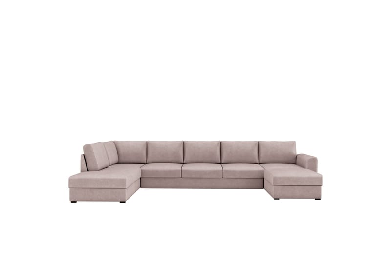 Taberk Bäddsoffa med Divan och Schäslong 5-sits, Rosa