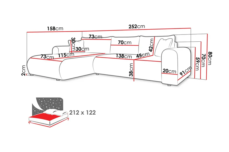 Tacon Bäddsoffa m. Divan 3-sits - Svart - Products - Möbler - Soffa - Bäddsoffa - Bäddsoffa divan