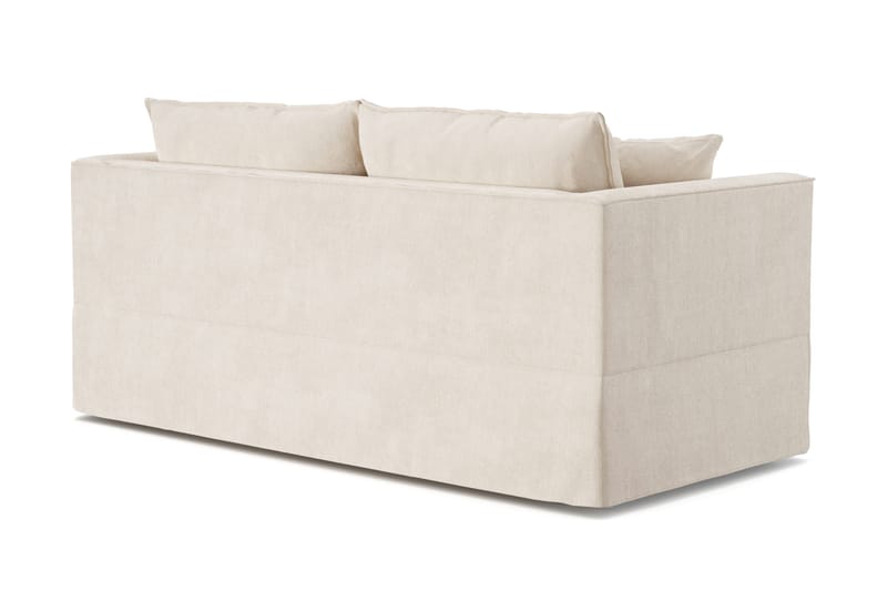 Travstad 3-sits Bäddsoffa med HVILA Bäddmadrass 140x200 cm Polyesterskum med Tvättbar klädsel - Beige/Vit - Products - Möbler - Soffa - Bäddsoffa - 3 sits bäddsoffa