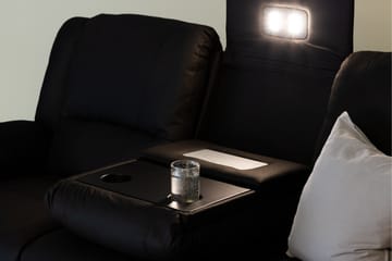 Reclinersoffa med hörn Comfort Living Singapore Reclinersoffa 3 sits Konstläder Black - Products - Möbler - Soffa - Biosoffa & reclinersoffa - 3 sits biosoffa & reclinersoffa