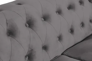 Chesterfield Lyx 2-sits Liten Sammetssoffa - Djup soffa 160 cm bred - Mörkgrå / Grå - Products - Möbler - Soffa - Sammetssoffa