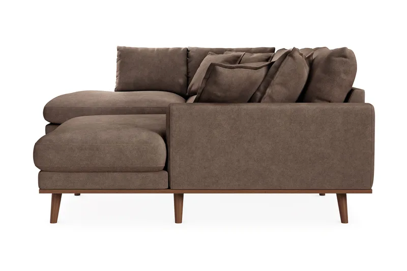 Copenhagen Premium 5-sits Vänstervänd U-formad Djup Soffa med Divan och Schäslong i Tyg - Mörkbrun - Products - Möbler - Soffa - U-soffa