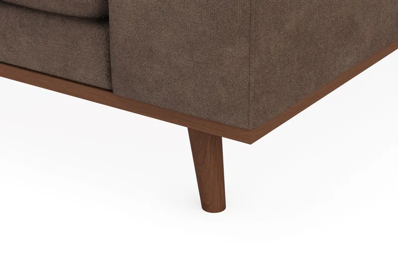Copenhagen Premium 5-sits Vänstervänd U-formad Djup Soffa med Divan och Schäslong i Tyg - Mörkbrun - Products - Möbler - Soffa - U-soffa