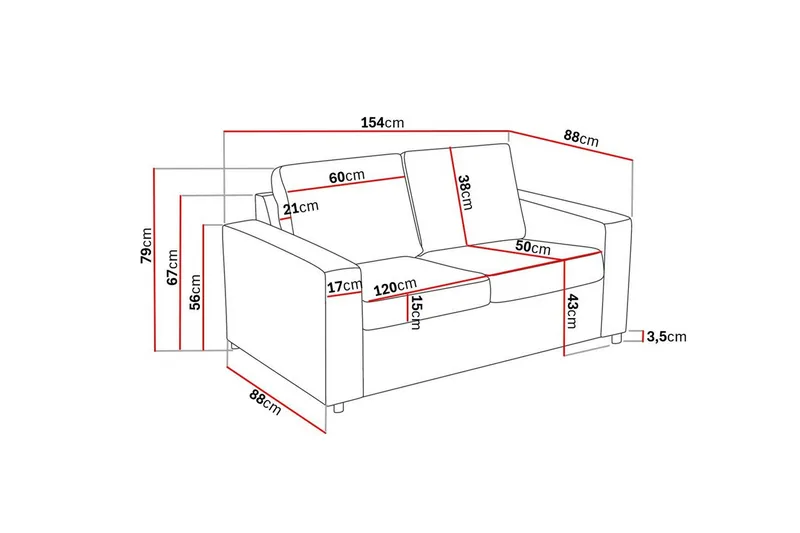 Crazy 2-sits Tygsoffa - Antracit - Products - Möbler - Soffa - 2 sits soffa