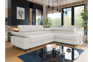 Amshyttan Soffa med Schäslong 3-sits - Vit - Products - Möbler - Soffa - Divansoffa & schäslongsoffa - 3 sits soffa med divan