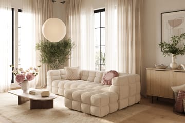 Elise 4-sits Bubblig Soffa med Divan Vänster - Beige Teddy - Products - Möbler - Soffa - Divansoffa & schäslongsoffa - 4 sits soffa med divan