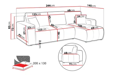 Flo Bäddsoffa med Divan 3-sits - Ljusgrå - Products - Möbler - Soffa - Divansoffa & schäslongsoffa - 3 sits soffa med divan