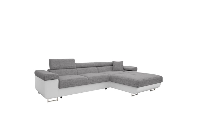 Gabina Soffa med Divan 3-sits, Grå/Vit