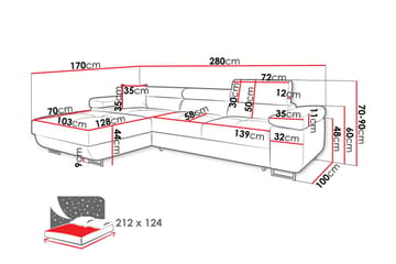 Gabina Soffa med Divan 3-sits - Svart - Products - Möbler - Soffa - Divansoffa & schäslongsoffa - 3 sits soffa med divan