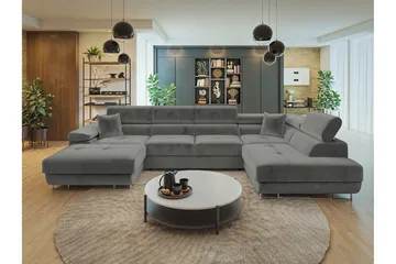 Gabina Soffa med Divan och Schäslong 4-sits - Grå - Products - Möbler - Soffa - Divansoffa & schäslongsoffa - 4 sits soffa med divan