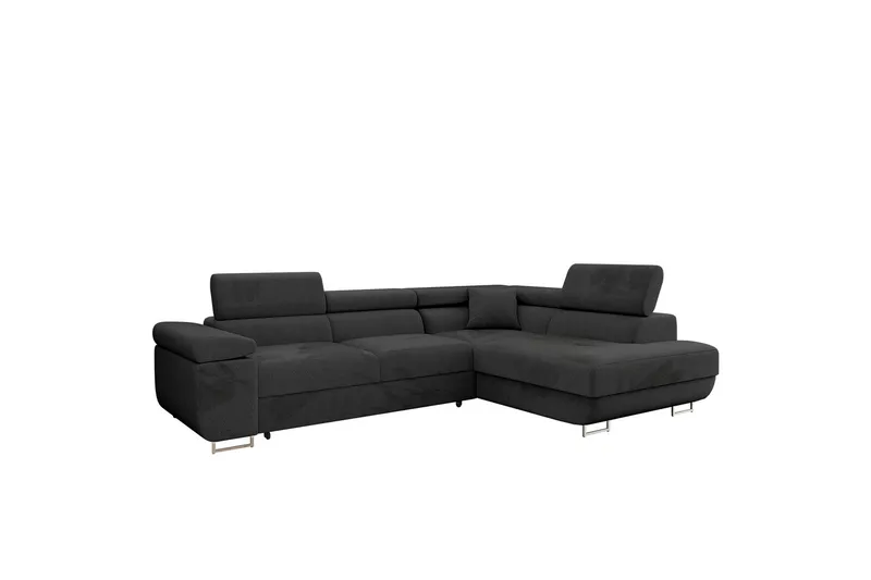 Gabina Soffa med Schäslong 3-sits - Svart - Products - Möbler - Soffa - Divansoffa & schäslongsoffa - 3 sits soffa med divan