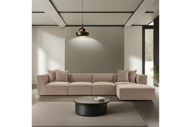 Gregor Soffa med Divan 4-sits - Cappucino - Products - Möbler - Soffa - Divansoffa & schäslongsoffa - 4 sits soffa med divan