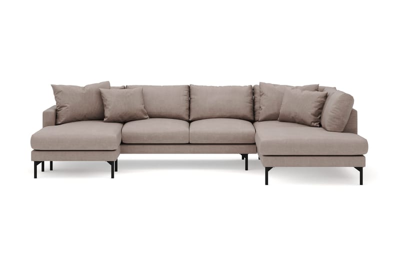 Menard 4-sits Högervänd Stor U-formad Djup Soffa med Divan och Schäslong i Tyg