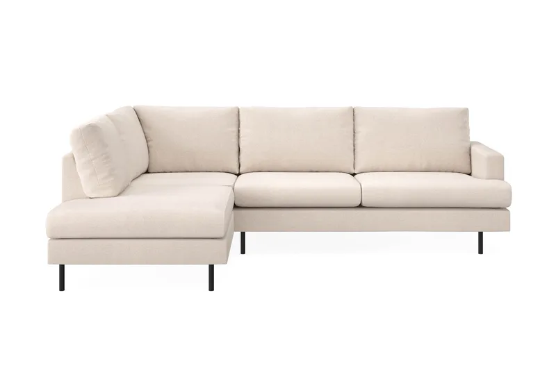 Menard Compact 4-sits Vänstervänd L-formad Schäslongsoffa i Tyg - Beige - Products - Möbler - Soffa - Divansoffa & schäslongsoffa - 4 sits soffa med divan
